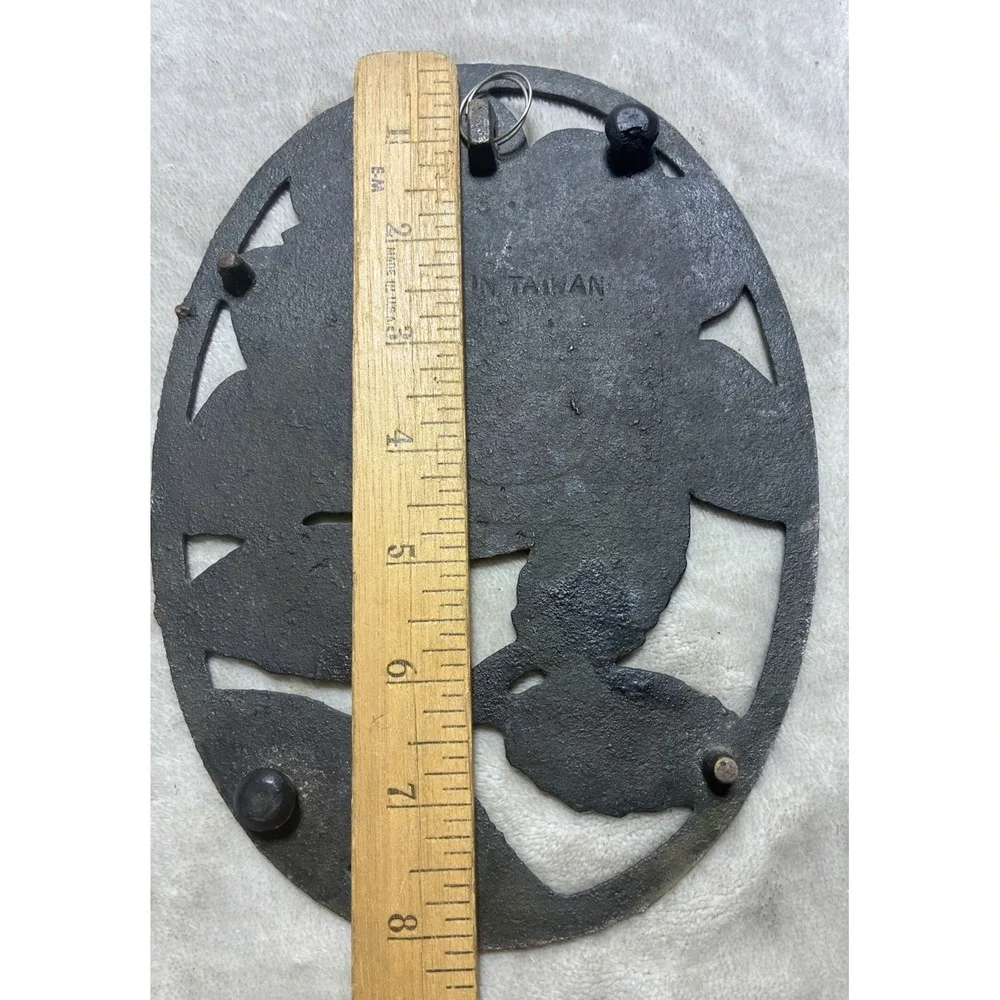 Vtg 1983 Old Dutch Design ROSE TRIVET Copper Over Cast Iron Wall Hanger Flower